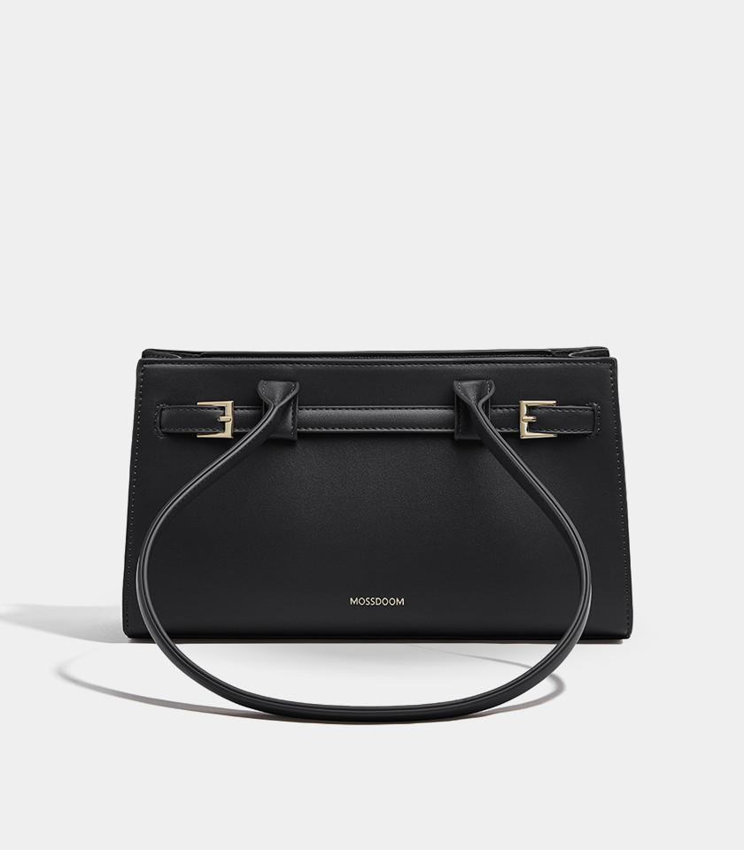 Mossdoom Aurelia Leather Handle Shoulder Bag with Custom Flower Chain