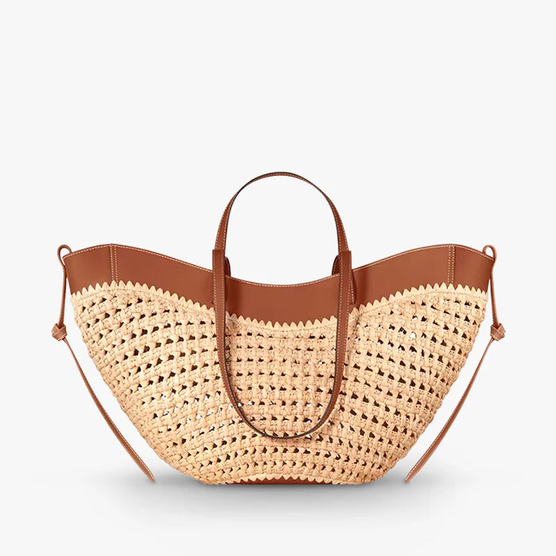 The Bree Hollow Weave Bag - Beige