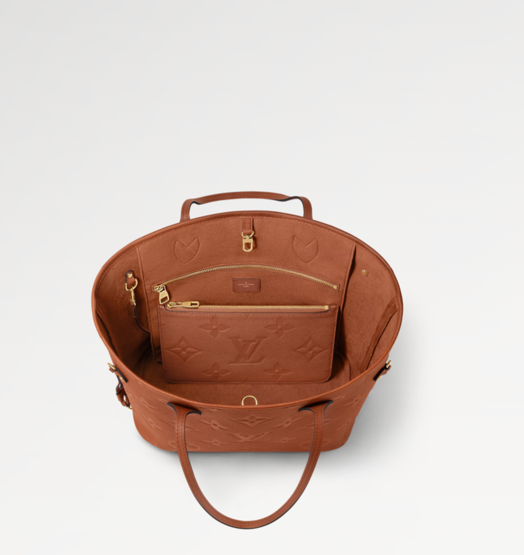 Louis Vuitton Neverfull MM Cognac Brown Tote Bag