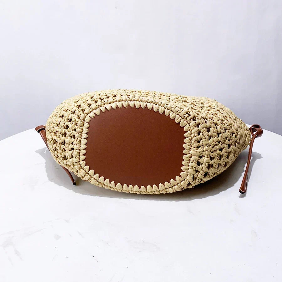 The Bree Hollow Weave Bag - Beige