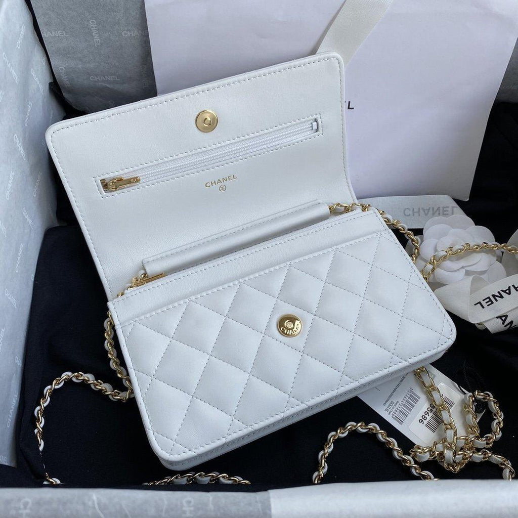 Chanel Wallet On Chain WOC White