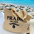 Prada Raffia Bag Handbag Beach Bag for Summer - Brown