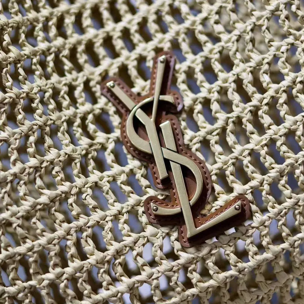Saint Laurent YSL Raffia Tote Bag