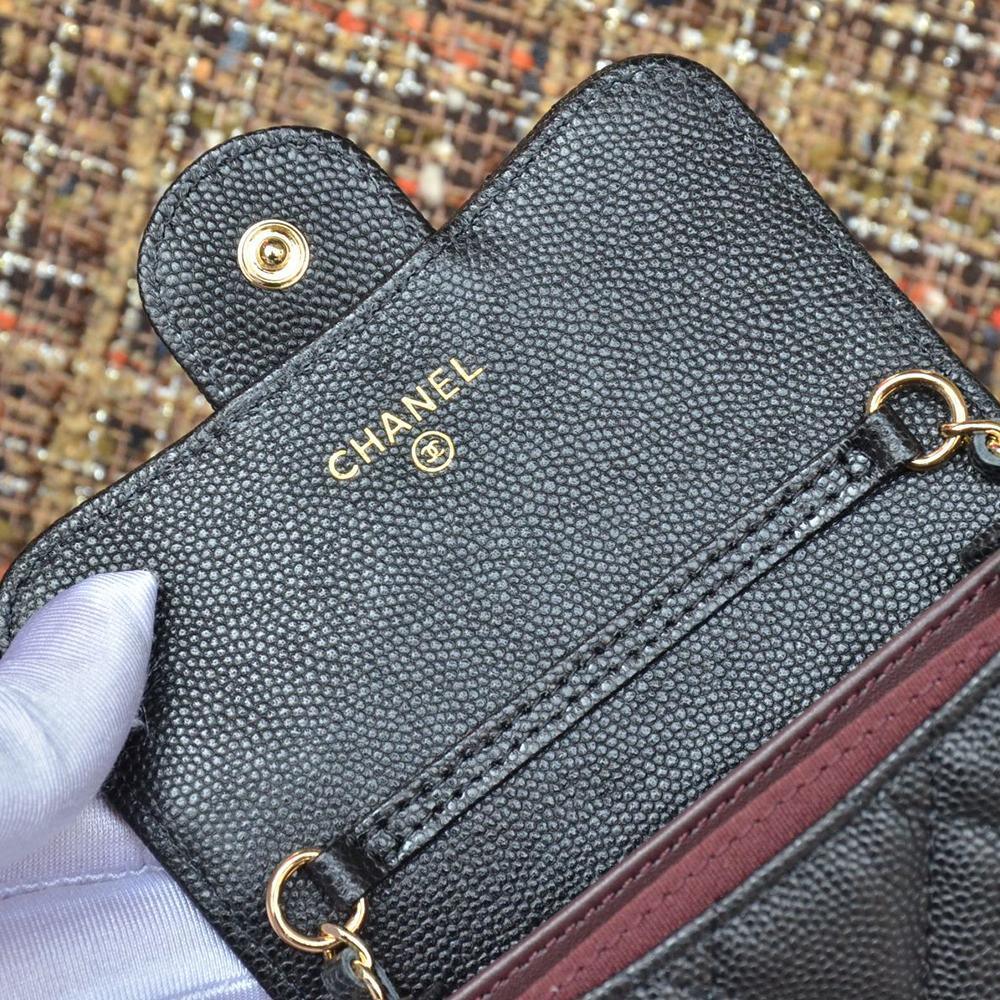 Chanel Mini Wallet On Chain Caviar Leather