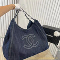 YSL Large Capacity Denim Tote Bag - Demin