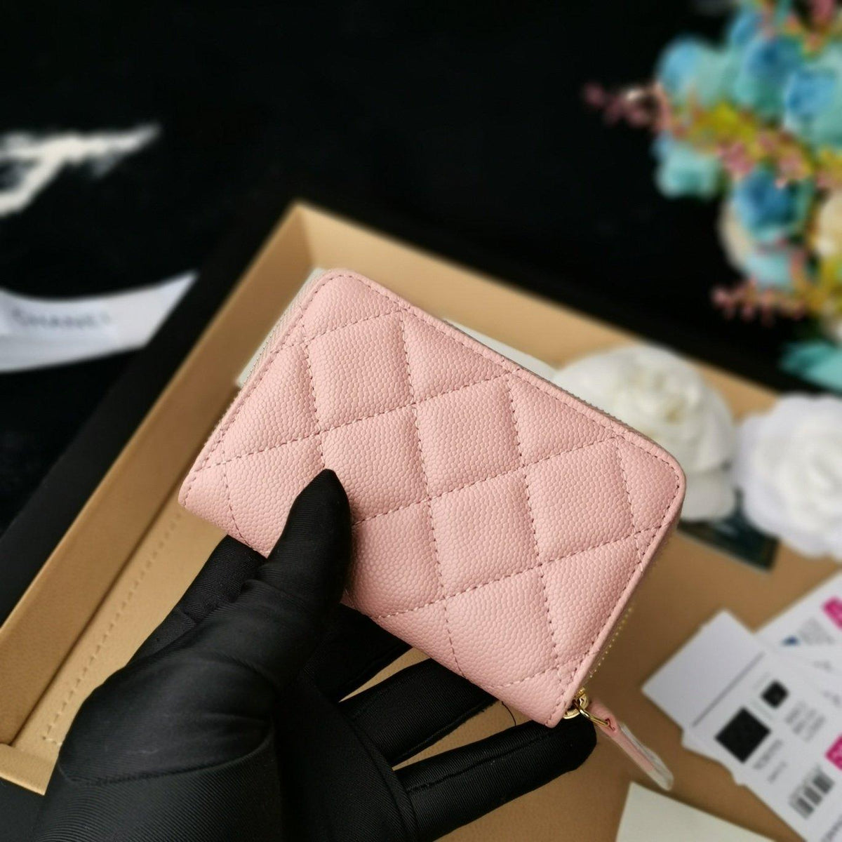 Chanel Navy Wallet Pink - Navy with Pink Accents