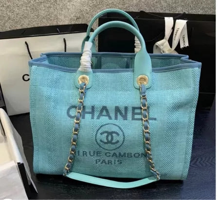Cloth Chanel Totes - Blue