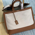 YSL Tag Hobo Bag - Beige/Brown