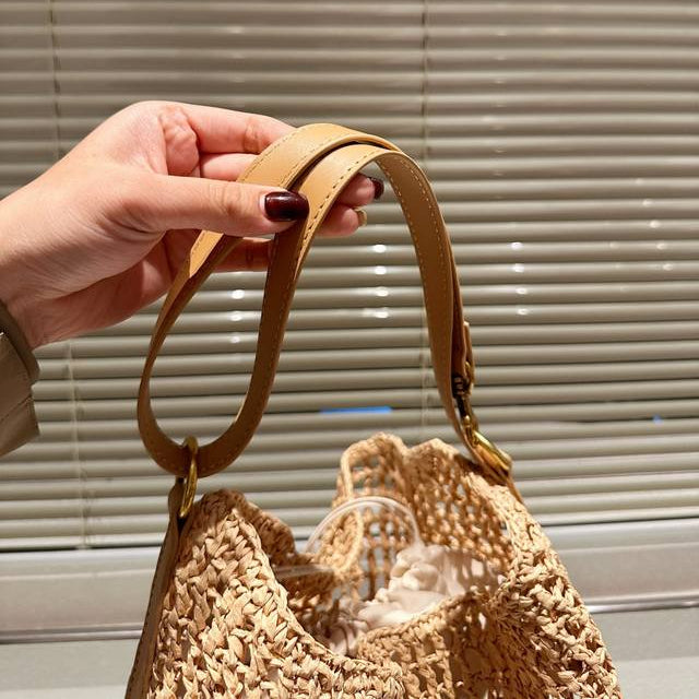 Saint Laurent YSL Raffia Tote Bag