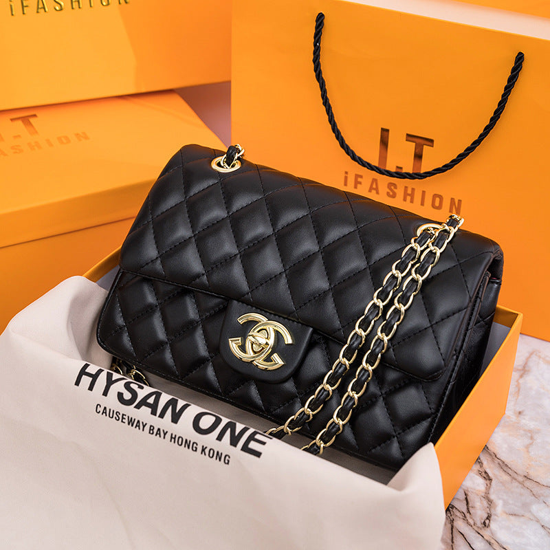 Chanel CF Classic Flap in Black Lambskin Handbag