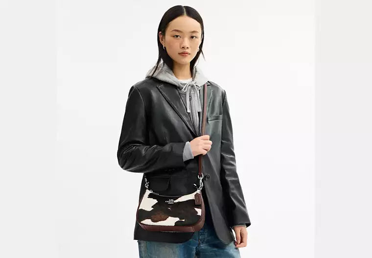 Teri Shoulder Bag with Cow Print
