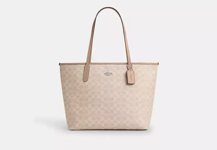 City Tote Bag in Signature Canvas - Sand