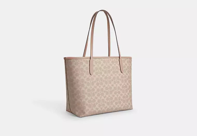 City Tote Bag in Signature Canvas - Sand