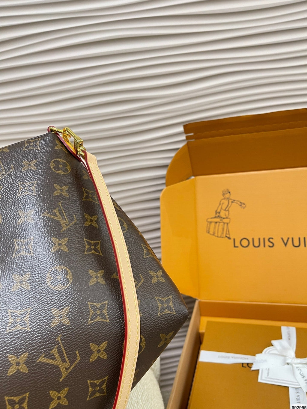LV Boetie PM Monogram Canvas Tote Handle Bag with Drawstring Closure