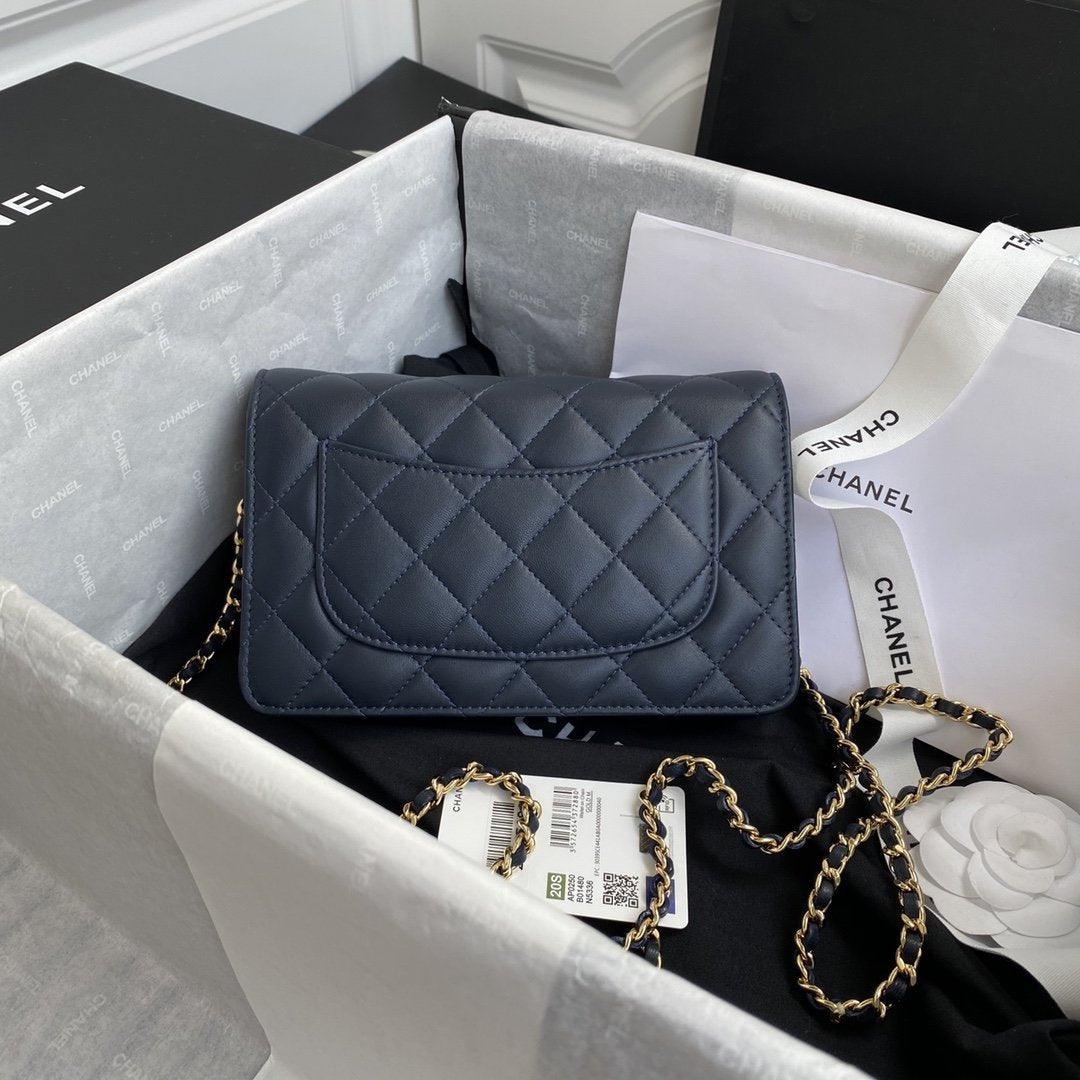 Chanel Wallet On Chain WOC Blue