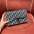 Dior Saddle Pouch Blue Dior Oblique Jacquard