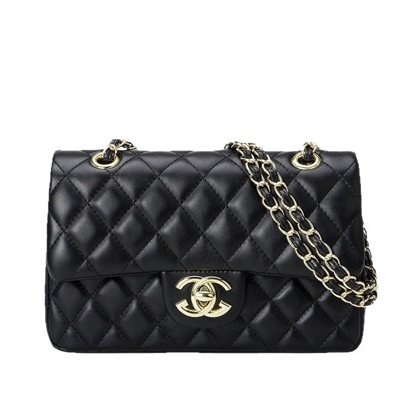 Chanel CF Classic Flap in Black Lambskin Handbag