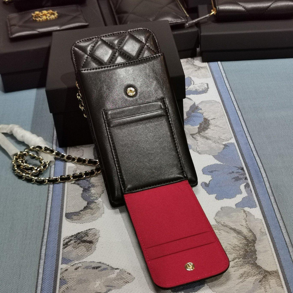 Chanel Lambskin Phone Holder Wallet