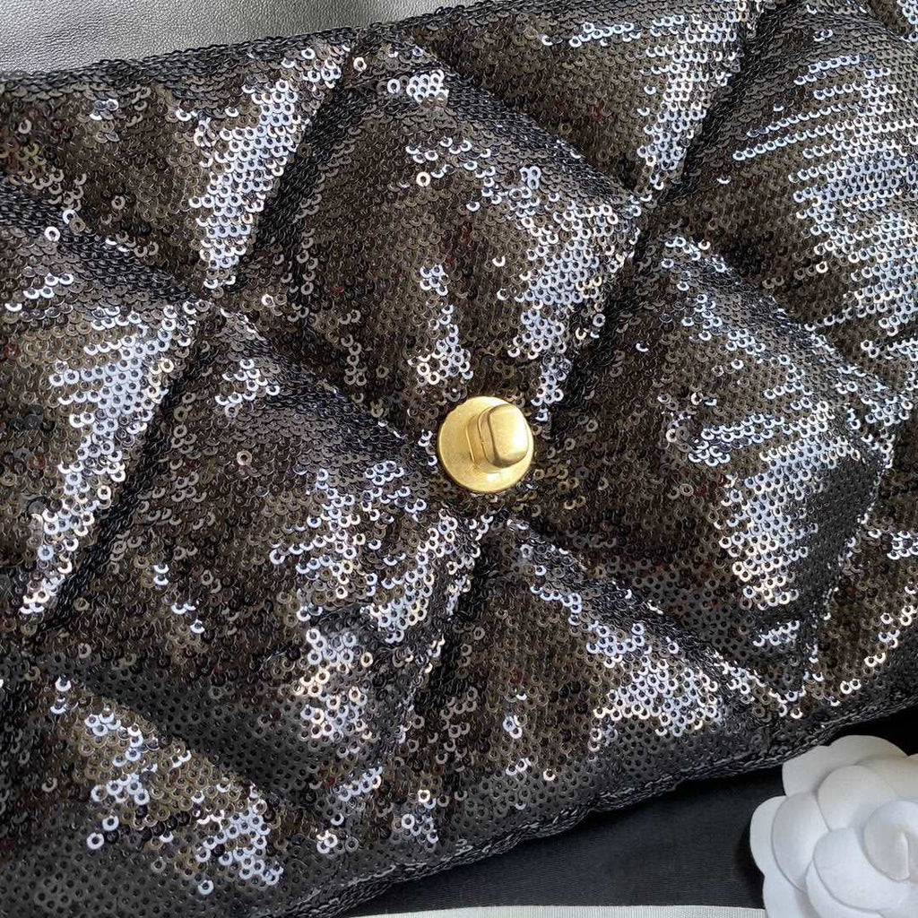 Chanel 19 Sequin Flap Bag Black