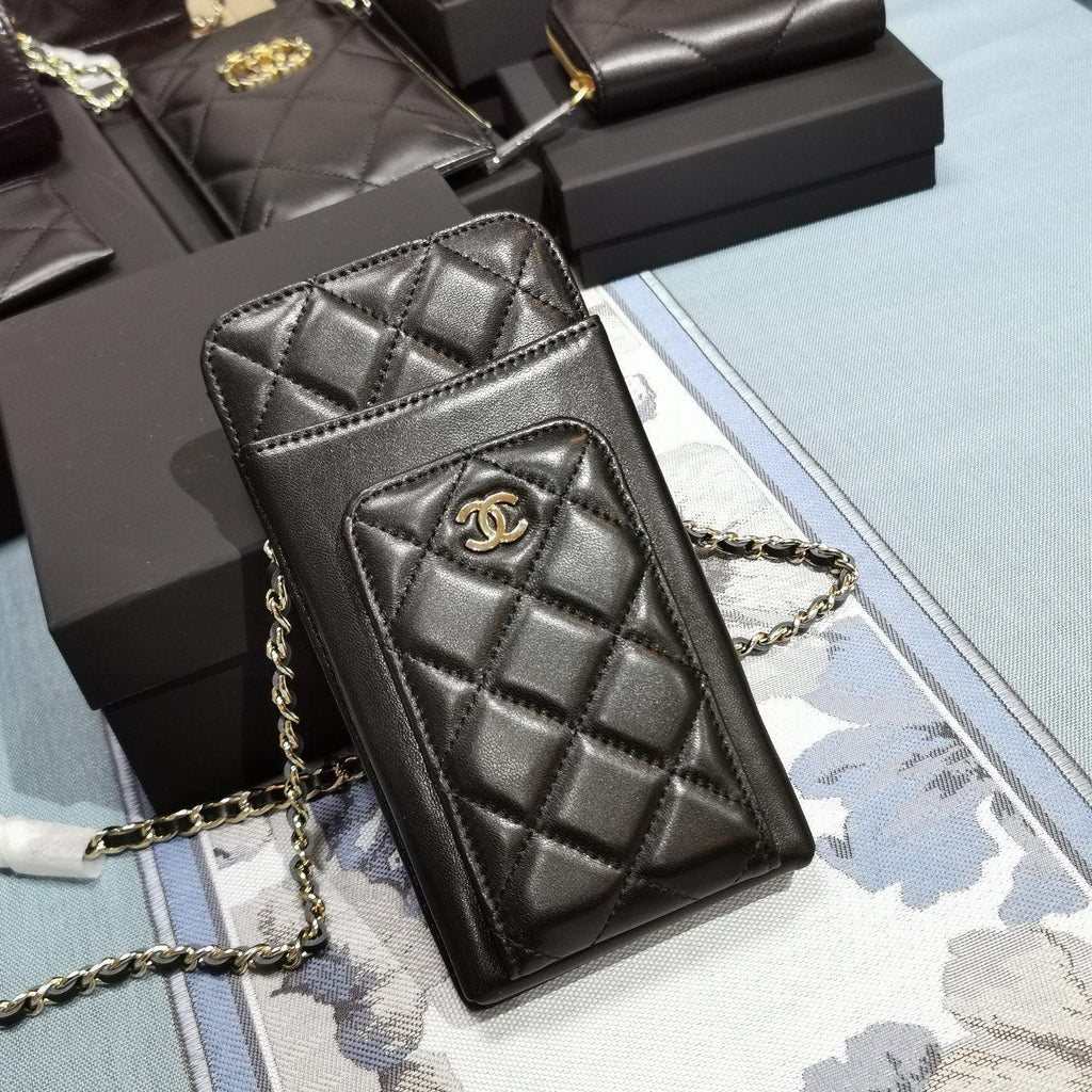 Chanel Lambskin Phone Holder Wallet