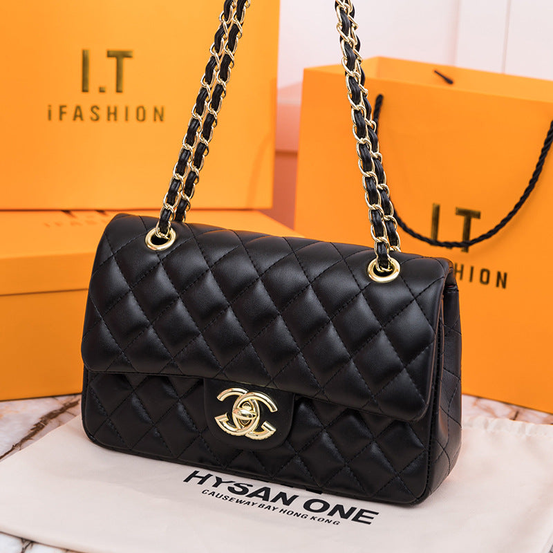 Chanel CF Classic Flap in Black Lambskin Handbag
