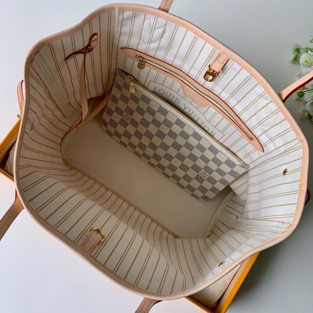 Louis Vuitton Neverfull MM Damier Azur Beige Tote Bag