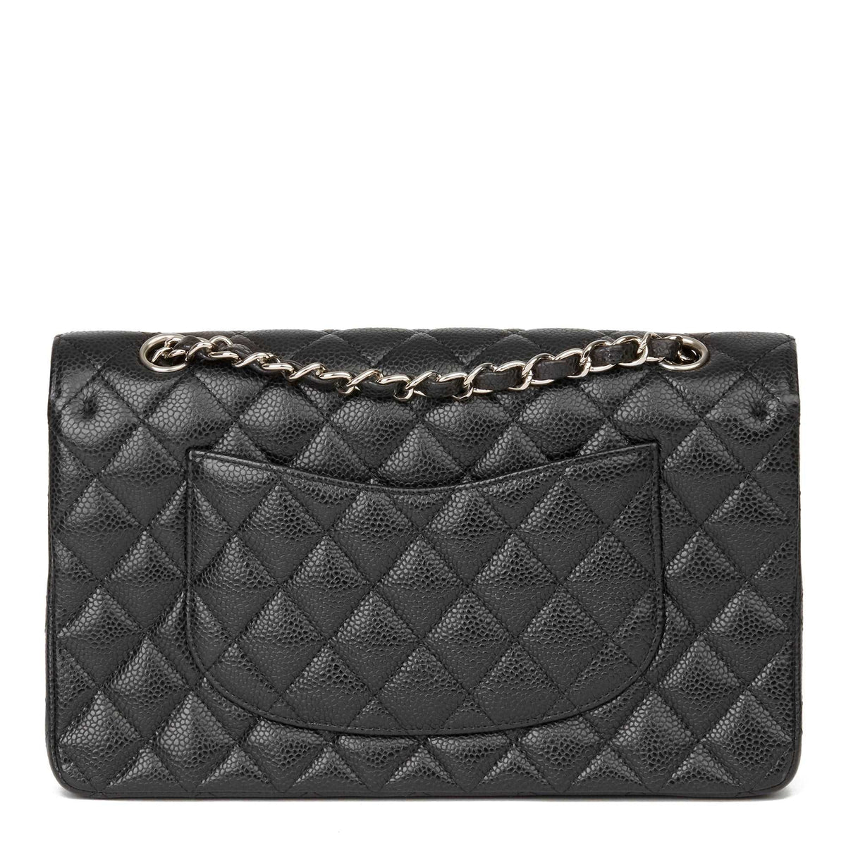 Chanel Classic Flap Bag with Silver Hardware - Black