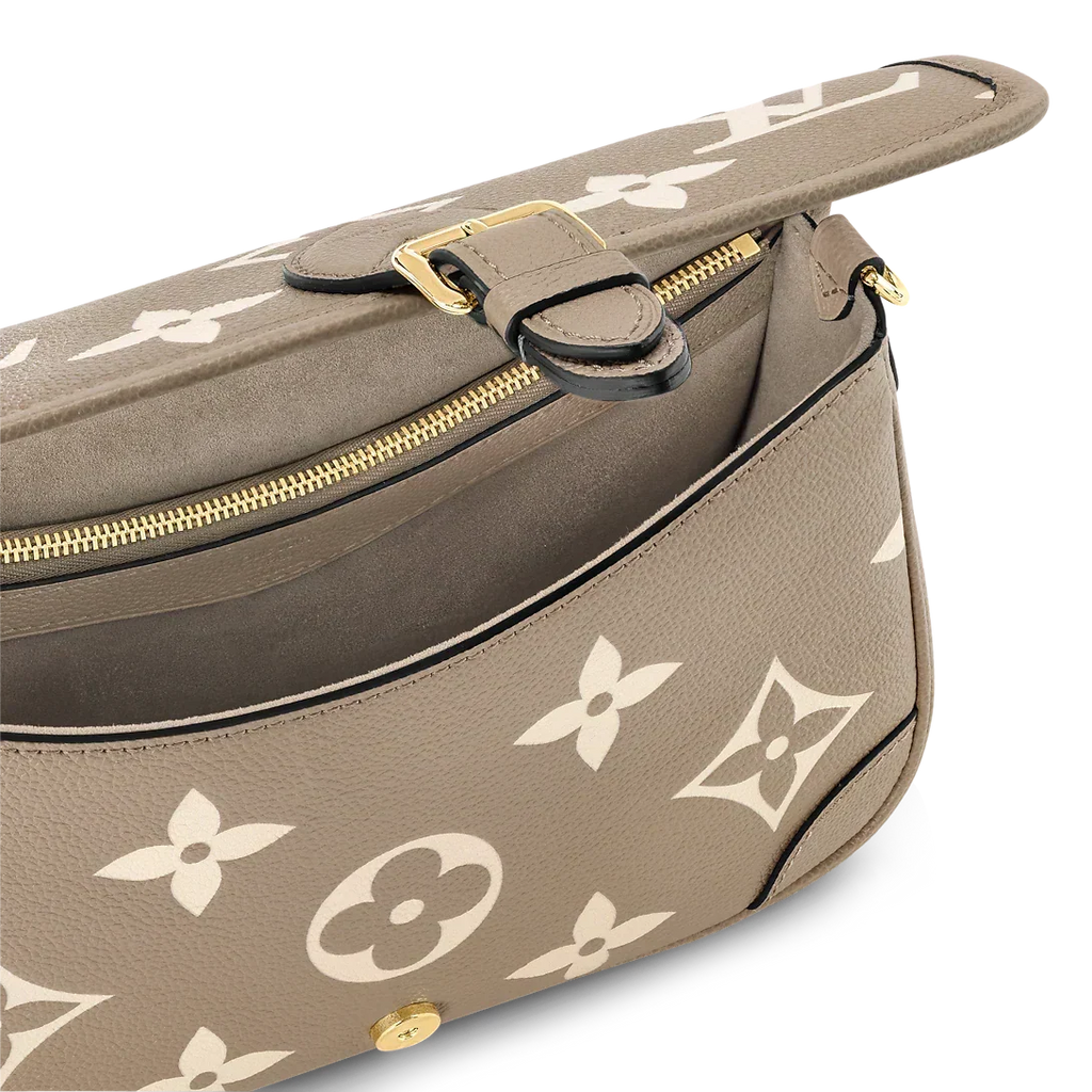 Louis Vuitton Diane Monogram Empreinte Tourterelle Beige Cream Satchel Bag