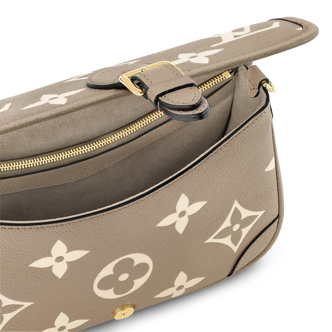 Louis Vuitton Diane Monogram Empreinte Tourterelle Beige Cream Satchel Bag