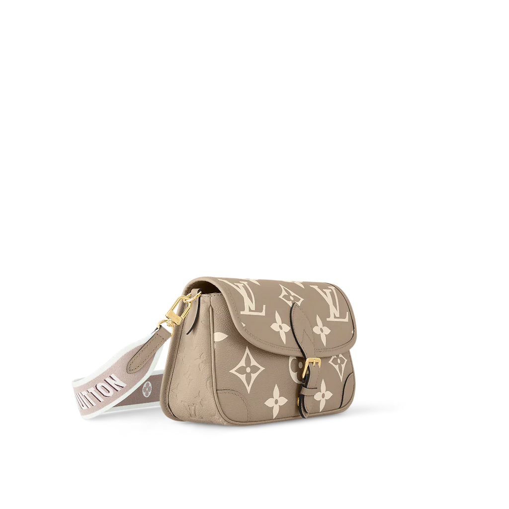 Louis Vuitton Diane Monogram Empreinte Tourterelle Beige Cream Satchel Bag