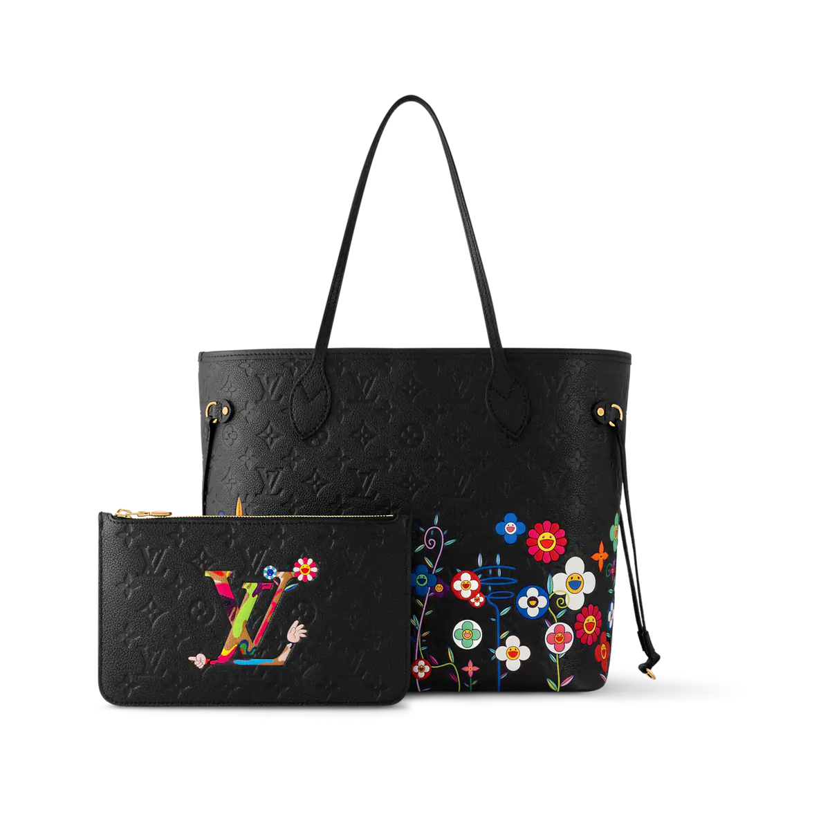LV x TM Neverfull MM Tote Bag - Black