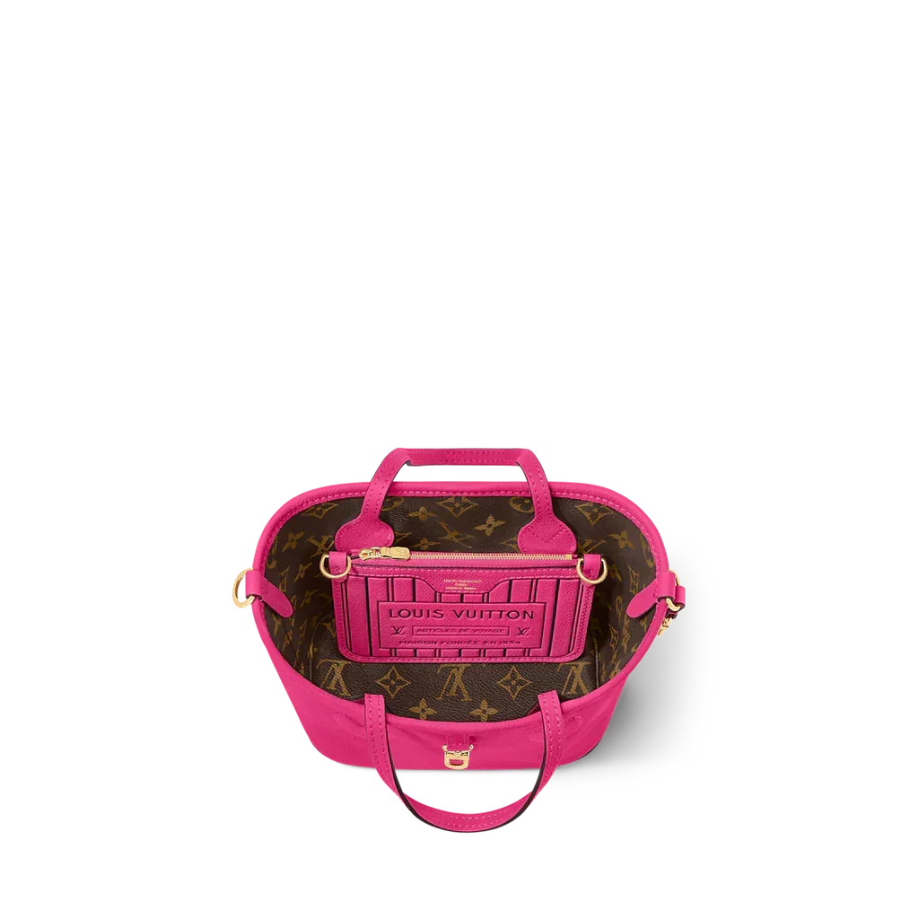 Louis Vuitton Neverfull Bandoulière Inside Out BB Tote Bag - Rose Pondichery / Monogram