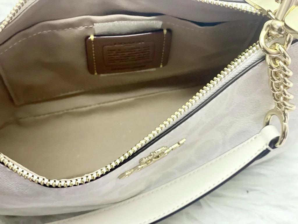 Coach Women's Teri Shoulder Bag Signature Canvas - White/Chalk